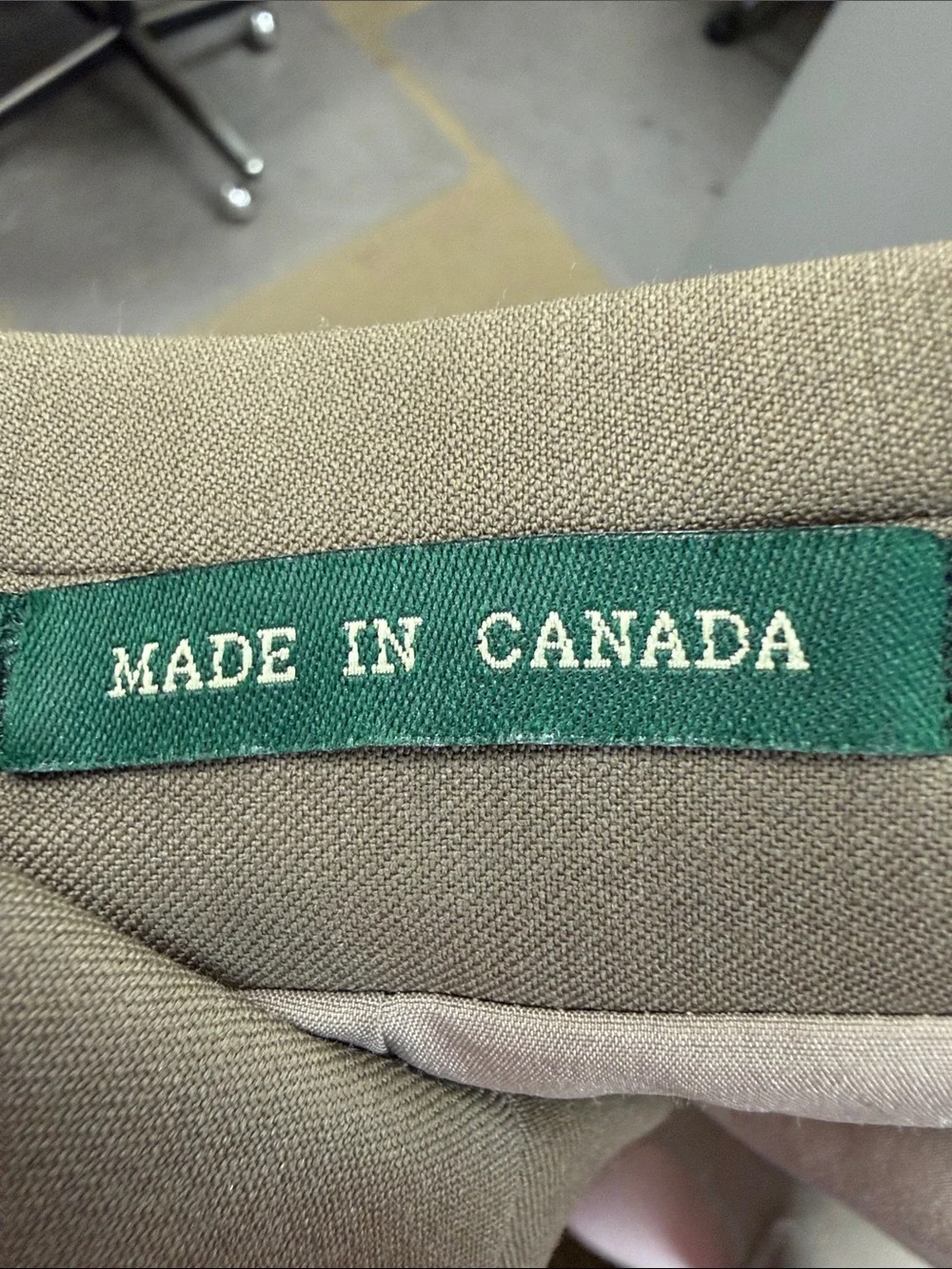 Vtg Lauren Ralph Lauren 100% Wool Taupe Sport Coat Blazer 46R Made in Canada
